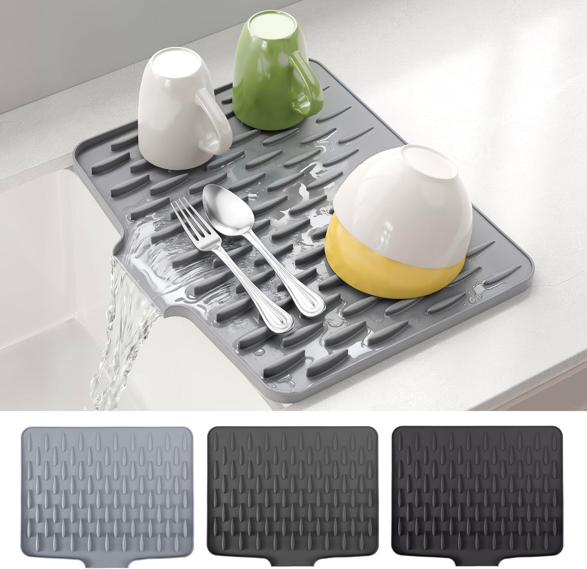 Silicone Dish Drying Mat for Kitchen Counter